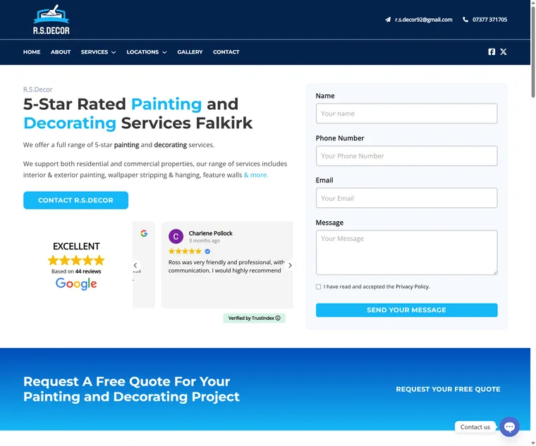 RS Decor website, built by One Blue Pixel